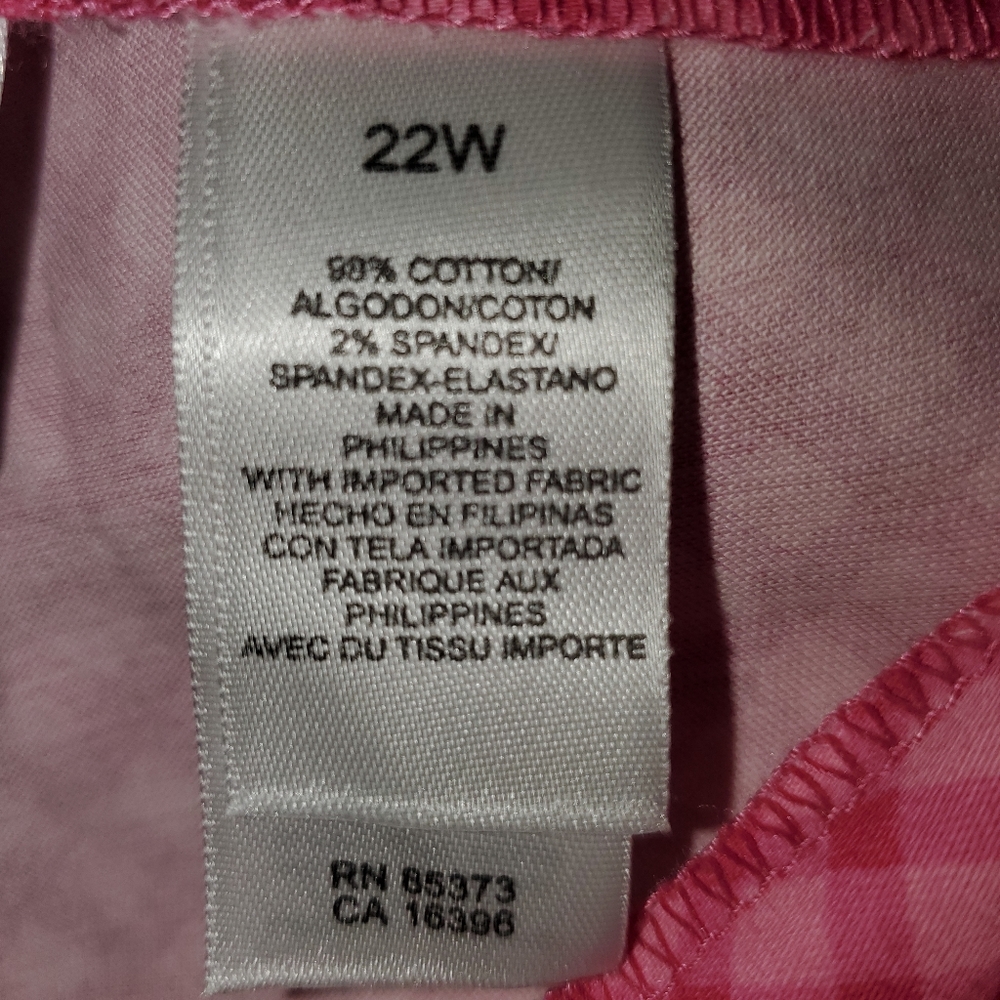 22 pink check crop capris pants NWT - Picture 6 of 7